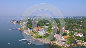 Stamford, Connecticut, Drone View, Waterside, Amazing Landscape, Long Island Sound