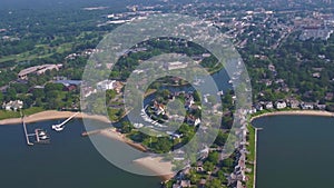 Stamford, Connecticut, Drone View, Waterside, Long Island Sound, Amazing Landscape