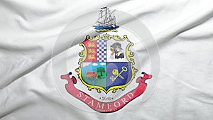 Stamford of Connecticut of United States flag background