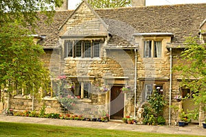 Stamford, United Kingdom. May 31, 2019 - Street view of recidential house. Old buidings, Stamford, England