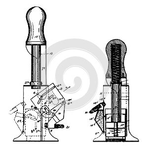 Stamp Affixing Device vintage illustration photo