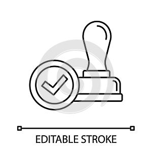 Stamp approved linear icon