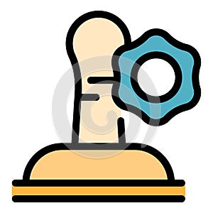 Stamp authority icon color outline vector