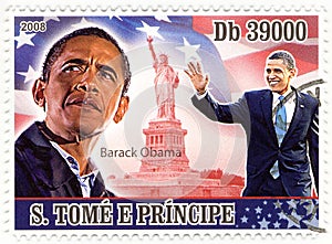 Stamp with Barack Obama
