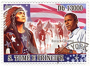 Stamp with Barack Obama