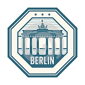 Stamp with Brandenburg gate, Berlin