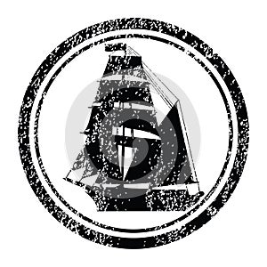 Stamp with brigantine