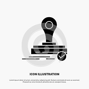 Stamp, Clone, Press, Logo solid Glyph Icon vector