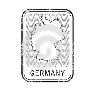 Stamp with contour of map of Germany
