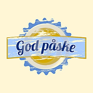 Stamp with Danish words Happy Easter