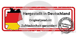 Certified quality - label for print with German text
