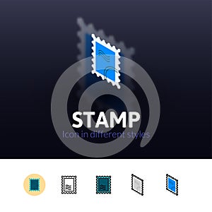 Stamp icon in different style
