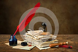 Stamp ink and old letters