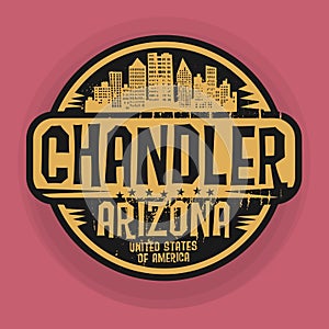 Stamp or label with name of Chandler, Arizona photo
