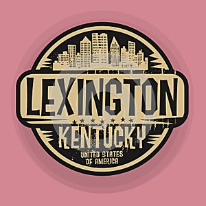 Stamp or label with name of Lexington, Kentucky photo