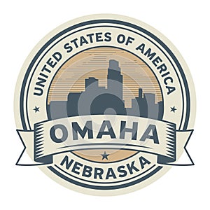 Stamp or label with name of Omaha, Nebraska