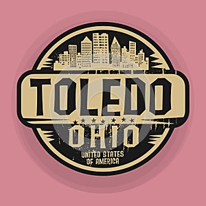 Stamp or label with name of Toledo, Ohio