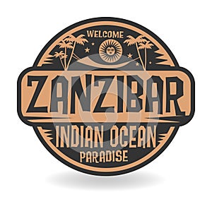 Stamp or label with the name of Zanzibar, Indian Ocean photo