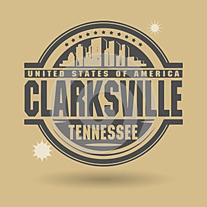 Stamp or label with text Clarksville, Tennessee inside