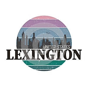 Stamp or label with text Lexington, Kentucky inside, vector illustration photo
