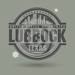 Stamp or label with text Lubbock, Texas inside