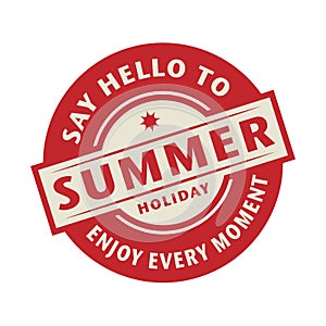 Stamp or label with the text Summer Holiday