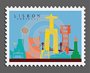 Stamp of Lisbon Portugal