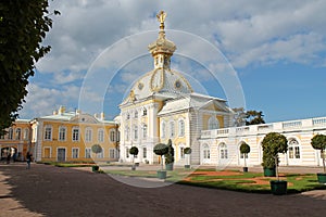 Stamp outhouse of the Grand Palace. Peterhof. St. Petersburg.