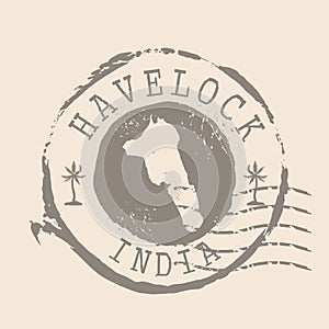 Stamp Postal of Havelock island. Map Silhouette rubber Seal. Design Retro Travel. Seal Map of Havelock island photo