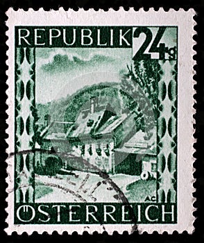 Stamp printed by Austria, shows Hoel - Mill, Lower Austria