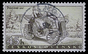 Stamp printed in Czechoslovakia, shows Prasident Car