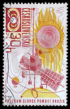 Stamp printed in Czechoslovakia, Space exploration