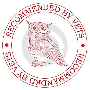 Stamp recommended by vets with owl