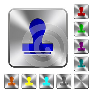 Stamp rounded square steel buttons