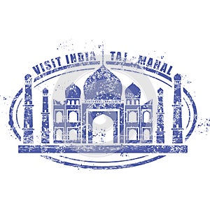 Stamp with Taj Mahal palace, visit India