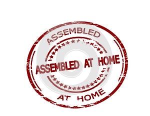 Stamp with text Assembled at home