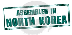 Stamp with text Assembled in North Korea