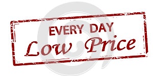 Stamp with text Every day low price