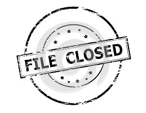 Stamp with text File closed