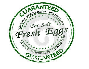 Stamp with text Fresh eggs