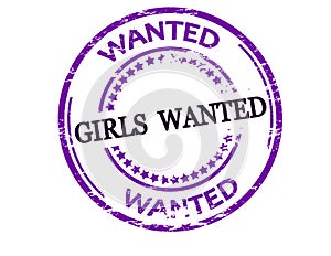 Stamp with text Girls wanted