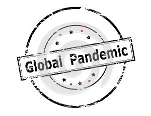 Stamp with text Global pandemic