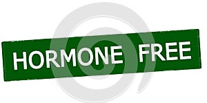 Stamp with text Hormone free