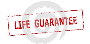 Stamp with text Life guarantee