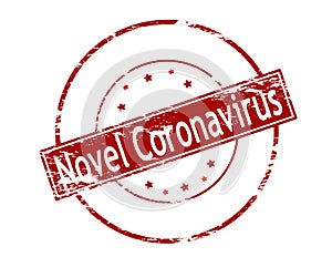 Stamp with text Novel coronavirus