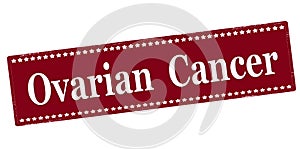 Stamp with text Ovarian cancer