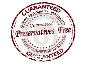 Stamp with text Preservatives free