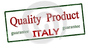 Stamp with text Quality product Italy