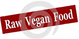 Stamp with text Raw vegan food