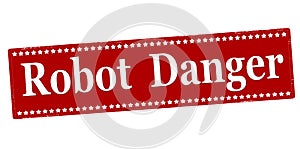 Stamp with text Robot danger